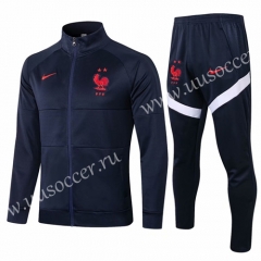 2020-2021 France Royal Blue Thailand Soccer Jacket Uniform-815
