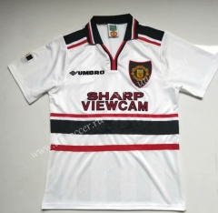 1998 Retro Version Manchester United White Thailand Soccer Jersey AAA-912