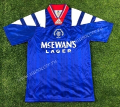 1992-1994 Retro Version Rangers Blue Thailand Soccer Jersey AAA-503