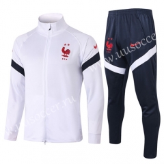 2020-2021 France White Thailand Soccer Jacket Uniform-815