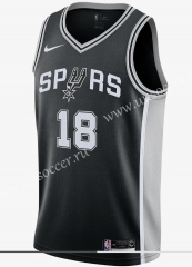 NBA San Antonio Spurs Black #18 Jersey