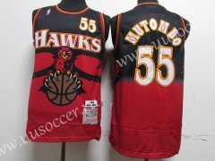 Retro Version NBA Atlanta Hawks Red & Black #55 Jersey