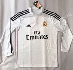 2014-2015 Retro version Real Madrid Home White LS Thailand Soccer Jersey AAA-SL