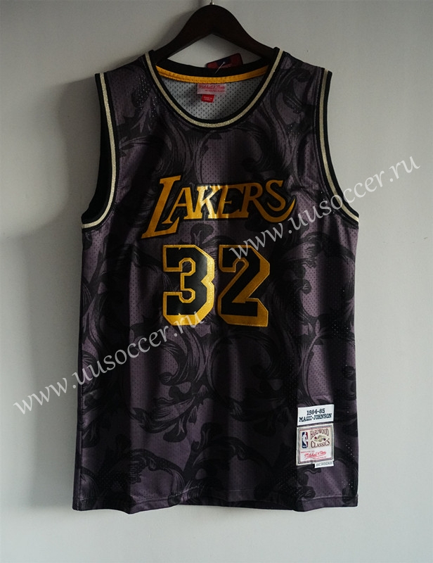 NBA Los Angeles Lakers Black Mesh printing #32 Jersey,Los Angeles ...