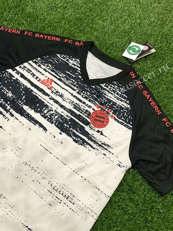 2020 2021 Bayern Munchen White Black Thailand Soccer Training Jersey 403 Bayern Munchen