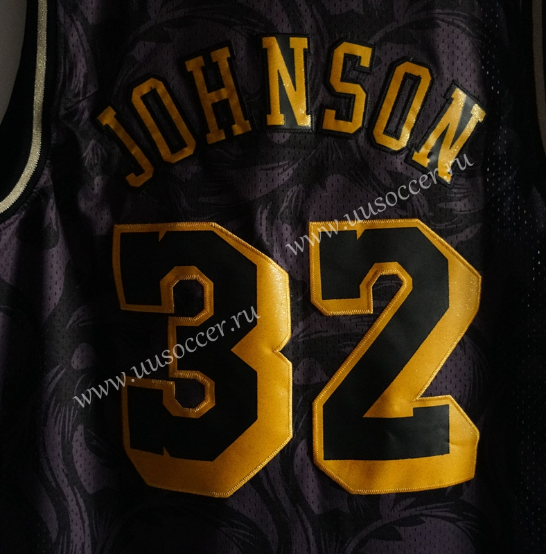 NBA Los Angeles Lakers Black Mesh printing #32 Jersey,Los Angeles ...