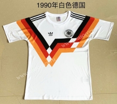1990 Retro Version Germany Home White Thailand Soccer Jersey-709