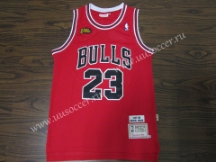 Finals Version 98th  Mitchell&Ness NBA Chicago Bull Red #23 Jersey