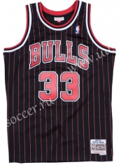 Mitchell&Ness NBA Chicago Bull Red & Black Stripe #33 Jersey