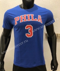 NBA Philadelphia 76ers Blue #3 CottonT-shirt