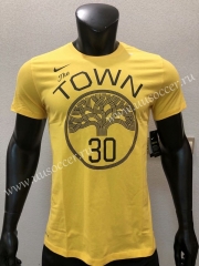 NBA Golden State Warriors Yellow #30 Cotton T-shirt