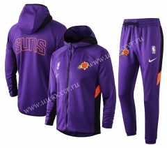 2020-2021 NBA Phoenix Suns Blue With Hat Jacket Uniform-815