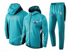 2020-2021 NBA Charlotte Hornets Green With Hat Jacket Uniform-815