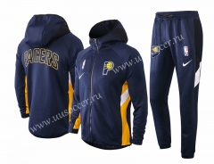 2020-2021 NBA Indiana Pacers Blue With Hat Jacket Uniform-815