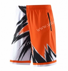 ZK702 White & Orange NBA Shorts
