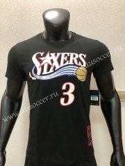 NBA Philadelphia 76ers Black #3 Cotton T-shirt