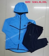 2020-2021 Nike Light Blue With Hat Soccer Jacket Uniform-815