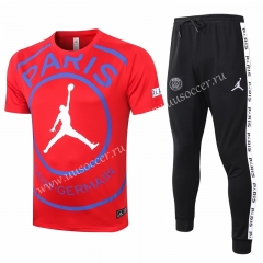 2020-2021 Jordan Paris SG Red Short-sleeved With big logo Thailand Soccer Tracksuit-815