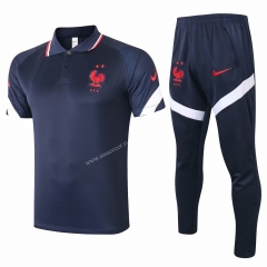 2020-2021 France Royal Blue Thailand Polo Uniform-815