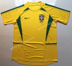 2002 Retro Brazil Yellow Thailand Soccer Jersey AAA-912
