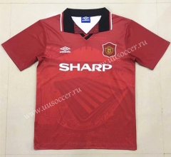 1994-1996 Retro Version Manchester United Home Red Thailand Soccer Jersey AAA-908