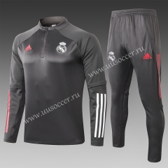 2020-2021 Real Madrid BlackThailand Tracksuit Uniform-815