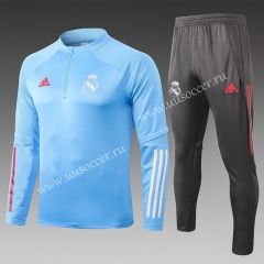 2020-2021 Real Madrid Blue Thailand Tracksuit Uniform-815