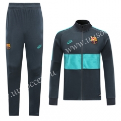 2020-2021 Barcelona Gray & Green Traning Thailand Soccer Jacket Uniform-LH