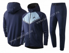 2020-2021 Nike Royal Blue With Half Light Blue Soccer Jacket Uniform With Hat-815