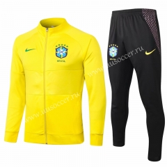 2020-2021 Brazil Yellow Soccer Jacket Uniform-815