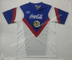 1988 Retro Version Club America Away White & Blue Thailand Soccer Jersey AAA-912