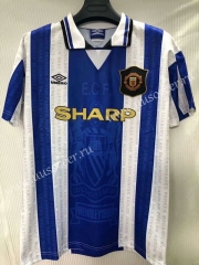 1994-1996 Retro Version Manchester United Blue & White Thailand Soccer Jersey AAA-905