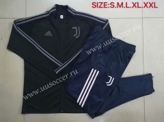 2020-2021 Juventus FC Black High Collar Thailand Soccer Jacket Uniform-815