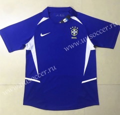 2002 Retro Brazil Away Blue Thailand Soccer Jersey AAA-HR