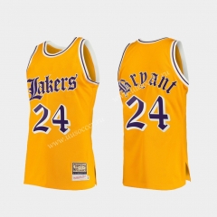 Retro English Version NBA Lakers Yellow #24 Jersey