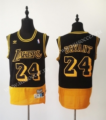 Retro Edition NBA Lakers Black & Yellow #24 Jersey