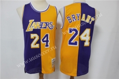 Retro Edition NBA Lakers Yellow & Purple #24 Jersey