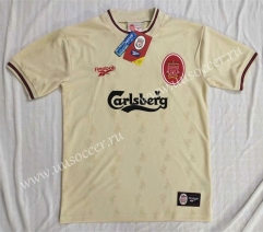 1996-1997 Retro Version Liverpool Away Yellow Thailand Soccer Jersey AAA