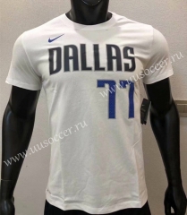NBA Dallas Mavericks White Cotton #77 T-shirt