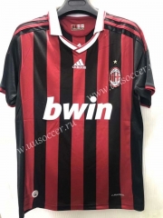 2009  Retro Version AC Milan Home Red & Black Thailand Soccer Jersey AAA