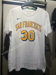 NBA Golden State Warriors White #30 Cotton T-shirt