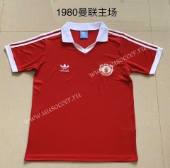 1980 Retro Version Manchester United Home Red Thailand Soccer Jersey AAA-AY