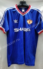 1986 Retro Version Manchester United Away Blue Thailand Soccer Jersey AAA-AY