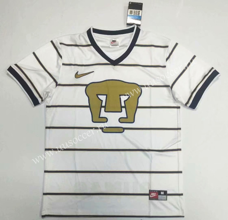 1997 Retro Version Pumas UNAM Away White Thailand Soccer Jersey ...