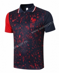 2020-2021 France Red & Black Printing Thailand Polo jersey-815