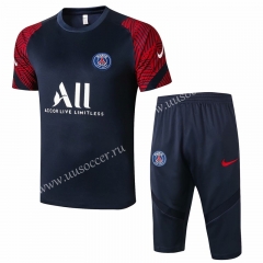 2020-2021 Paris SG Royal Blue Short-Sleeve Thailand Soccer Tracksuit Uniform-815