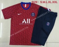2020-2021 Paris SG Red Short-Sleeve Thailand Soccer Tracksuit Uniform-815