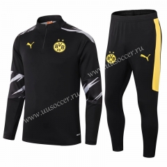 2020-2021 Borussia Dortmund Black Thailand Soccer Tracksuit Uniform-411