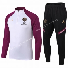 2020-2021 Paris SG White Thailand Soccer Tracksuit Uniform-411