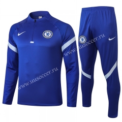 2020-2021 Chelsea Blue Thailand Soccer Tracksuit Uniform-815